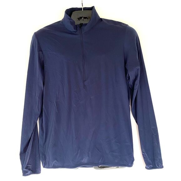KJUS Dorian Half Zip Golf Pullover Windbreaker Navy Mock Neck Men’s M - Picture 2 of 7